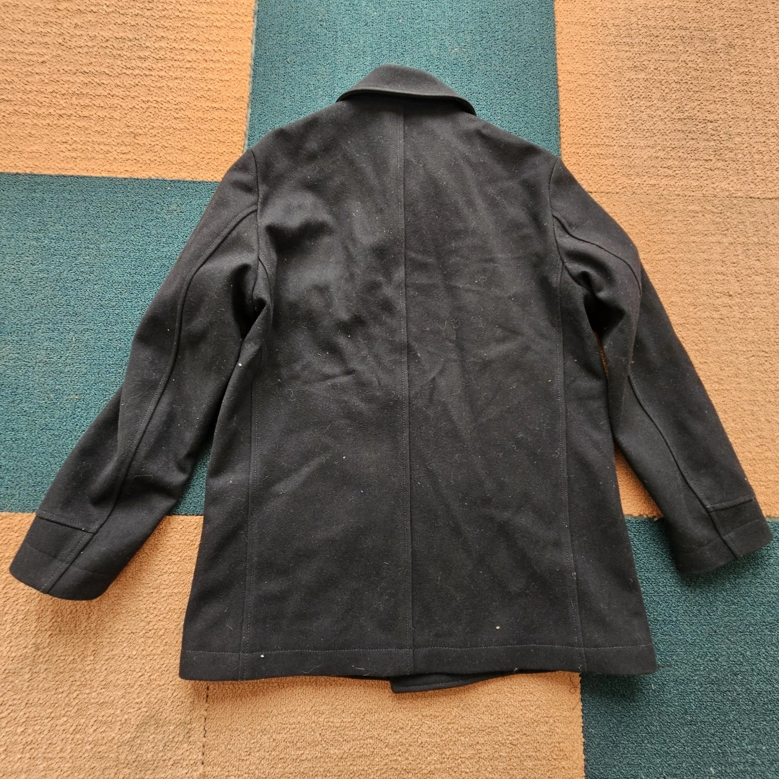 CAMPLIN Men's PEACOAT ISLAND T Wool Jacket Solid sz 52 Navy Blue Y7f image 4