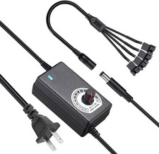 36W 12V PC Fan Power Supply,4 Cooling Fan Speed Controller,100-240vAC to 3-12...