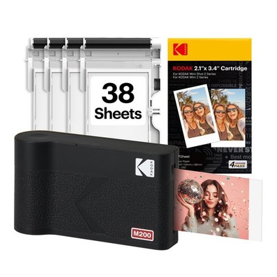 KODAK Mini 2 ERA 4PASS Tragbarer Fotodrucker, Initiale 8 144 x 81 mm, Schwarz