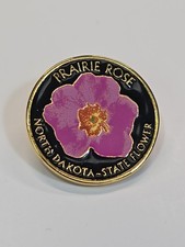 Broche revers rose des prairies Dakota du Nord état fleur souvenir de voyage