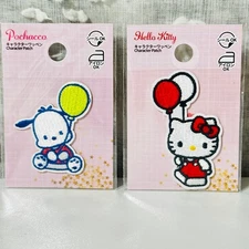 Sanrio Pochacco Hello Kitty Embroidery Patch Set Of 2 Balloons Second-Hand K