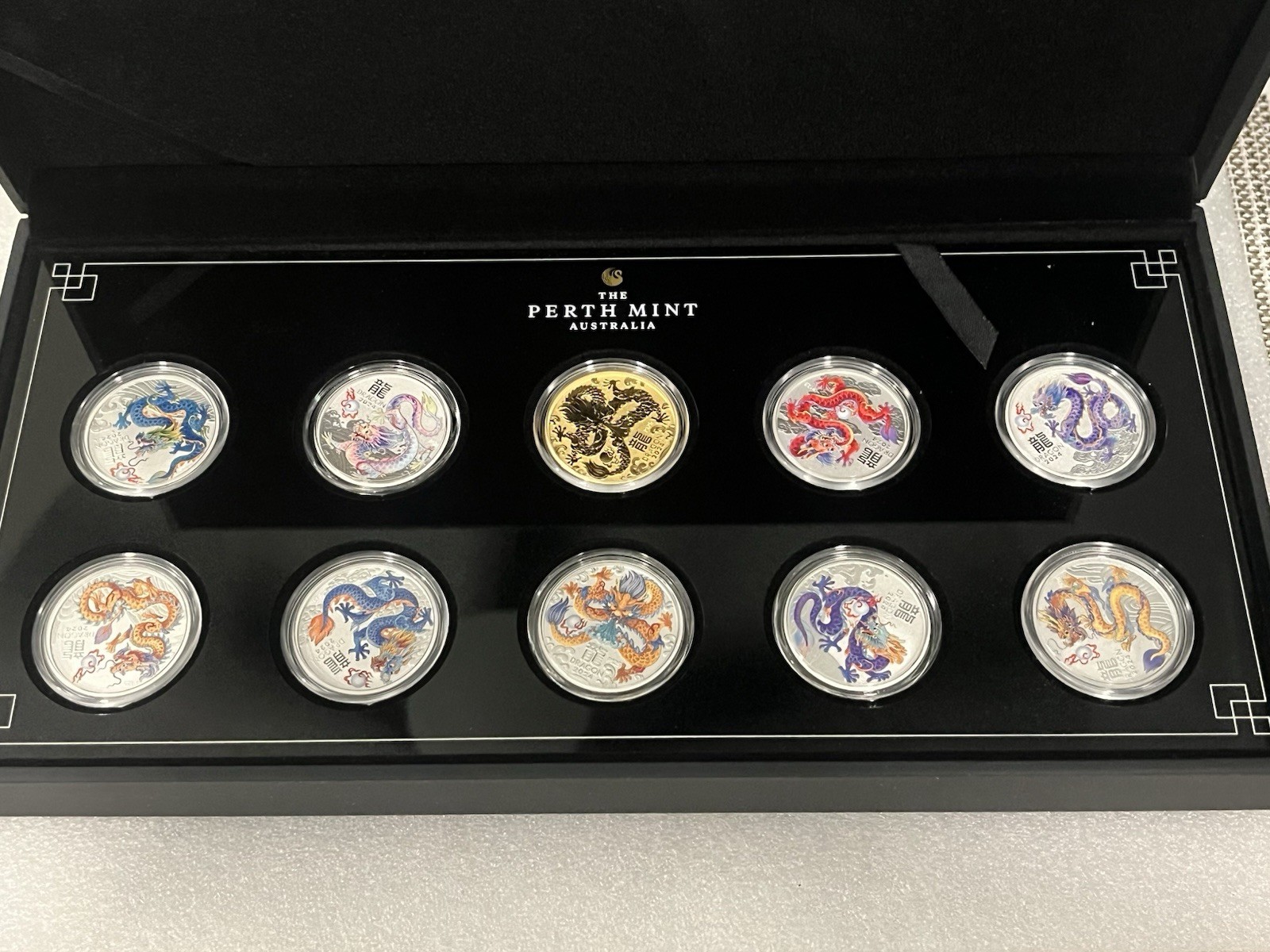 2024 Perth Mint Lunar Year Of The Dragon Set Of 10-1/2oz .9999 Fine Silver Coins