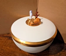 L’Objet Sea Life Candle 3-Wick Limoges Porcelain 24k Gold Pink Champagne Rare