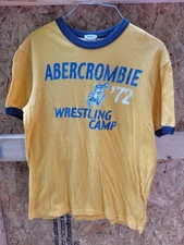 Single Stich Vintage Wrestling Camp '72 Abercrombie Muscle Ringer Shirt M A&F