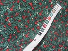 GREEN WITH RED HOLLY CHRISTMAS COTTON FABRIC 3-3/4 YARDS — photo 3