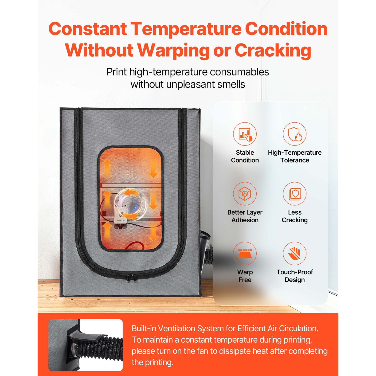 Caisson pour imprimante 3D Photon anti-odeur Uimoso avec ventilation active - 2