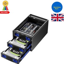 Hybrid 2*3.5 HDD 3*M 2 NVMe Enclosure with Cooling Fan for 2.5/3.5 SATA HDD/SSD