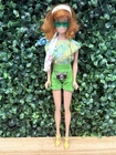 Vintage 1960s Fashion Queen Barbie In Flower Power Outfit w/ Camera READ! TLC