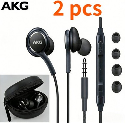 2PCS AKG 3.5mm Headset Earphone For Samsung S10 S8 S9+ and ALL 3.5MM Devices