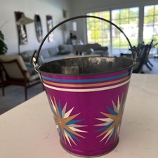 Vintage Ohio Art Tin Litho Sand Pail Butt Bucket Purple 60s