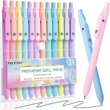 Gel Pens, 12 Pcs Black Ink Pens 0.7mm Medium Point Quick Dry No Smudge, Smooth