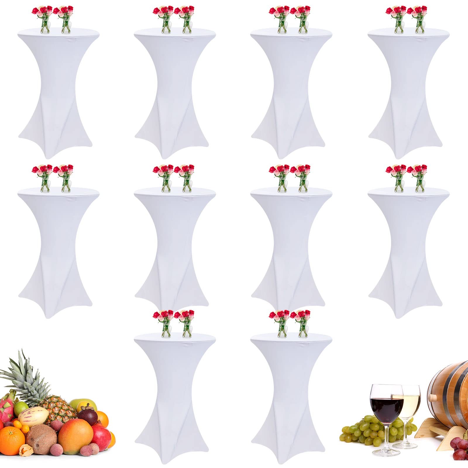 Bulk 24 X 43 Inch Round Highboy Stretch Bistro Tabl