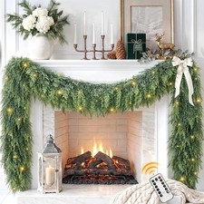 9Ft Prelit Christmas Garland with Lights Battery Operated Light Up