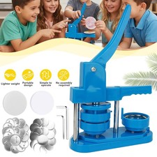 DIY Button Maker Maschine Blau 58mm inkl. 100 Anstecker Zubeh&ouml;r Kreatives DHL