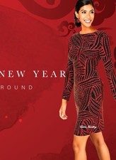 Stunning NIGHTWAY Made in USA Party Cocktail Evening Dress Metallic V-Back US 10