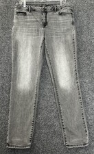 Simply Vera Wang Women  s Grey Jeans  Skinny Stretch Denim High Rise Size 16