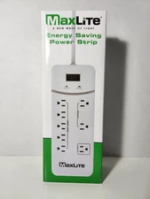 MaxLite 8 Outlet Energy Saving Power Strip / Surge Protector with Four Foot Cord