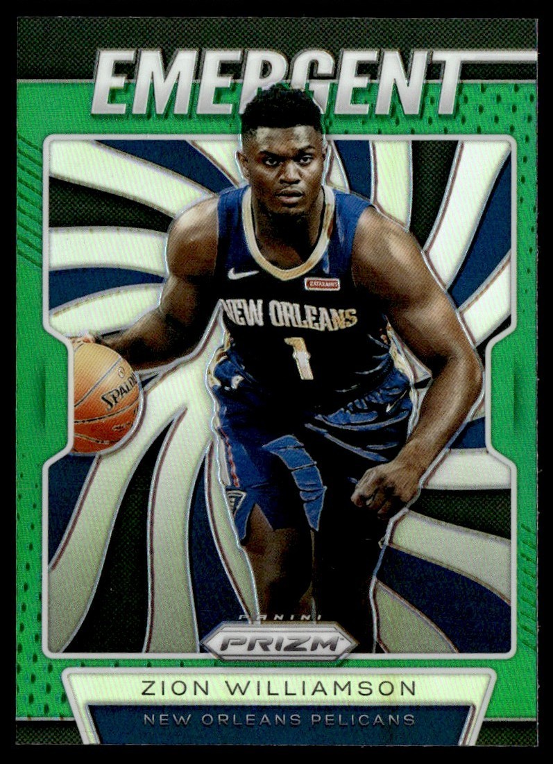2019-20 Panini Prizm Emergent Green Zion Williamson #7