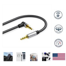 Tangle-Free 1ft Audio Cable with Right Angle Connector - Versatile and Durable