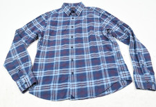 UNTUCKit Barrington Flannel Shirt Mens Medium Blue Plaid Long Sleeve Button-Up