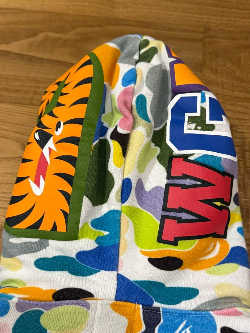 BAPE KIDS A Bathing Ape Hoodie Zip Camo MultiColor Shark White 110cm 6T Used thumbnail 5