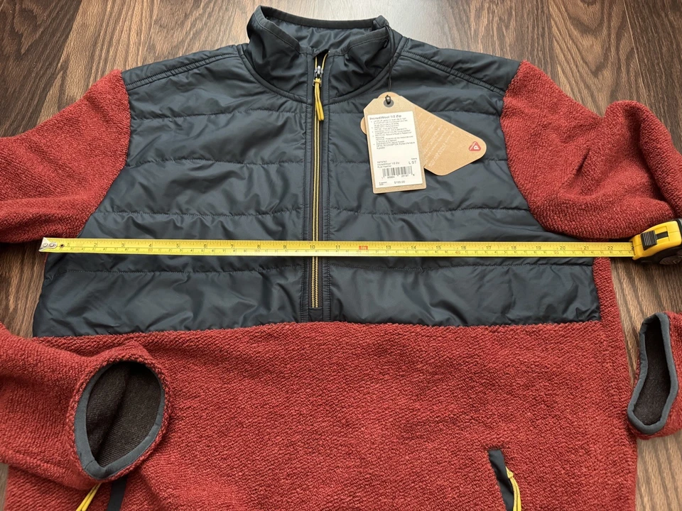 PRANA IncrediWool 1/2 zip Men’s Pullover Sz L Rust Heather Color NWT $155 - Image 2 of 4