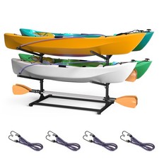 Kayak Storage Rack Indoor Outdoor Freestanding Adjustable f 4 Canoe Paddle Kayak