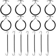 15 Pieces Elastic Hook Hair Tie Styling Ponytail Holder Hooks Cord for Black