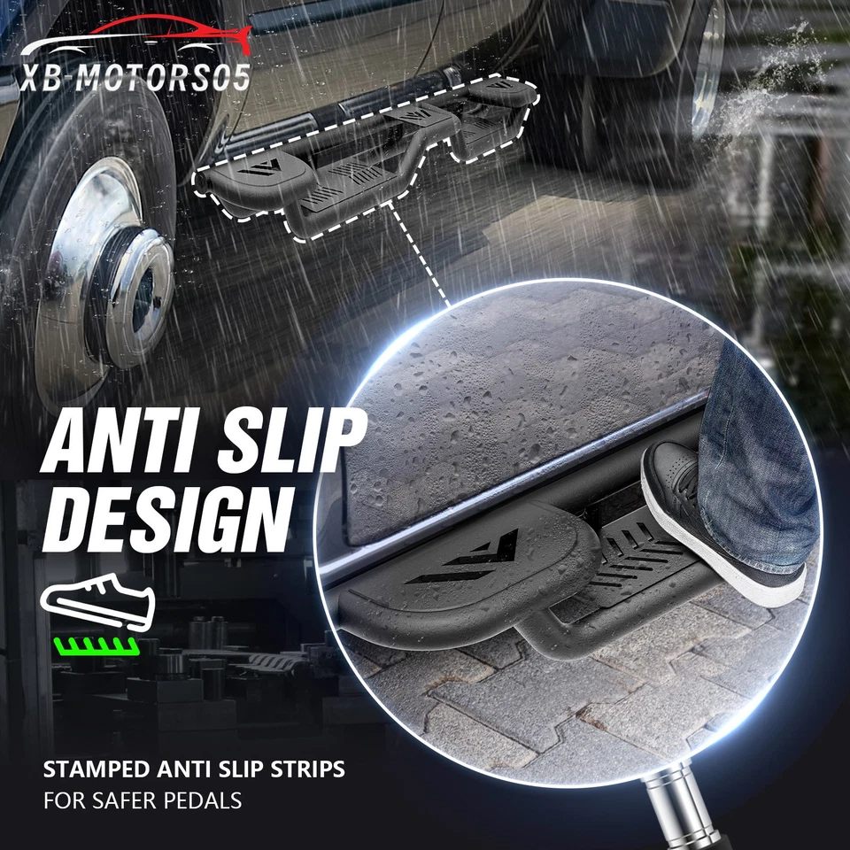 For 99-2016 Ford F250 F350 Super/Extended Cab 3-Raised Steps Running Boards - Image 4 of 4