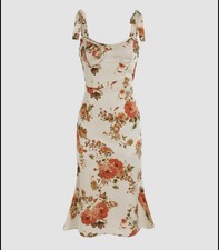 Cider Floral Bow Knot Mermaid Corset Midi Dress Women’s Size XL Wedding Cruise