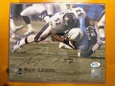 Ray Lewis Signed Autographed 8x10 Photo Baltimore Ravens Beckett Witness BAS HOF