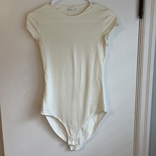 Reformation XS Cap Sleeve Ivory Body Suit