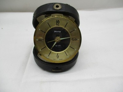 Blessing de Luxe   Vintage Reiseuhr Wecker   Handaufzug  Gold/Schwarz 