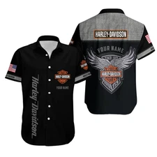 Harley Motor Racing Davidson Casual Button Down Shirt Unisex Adults