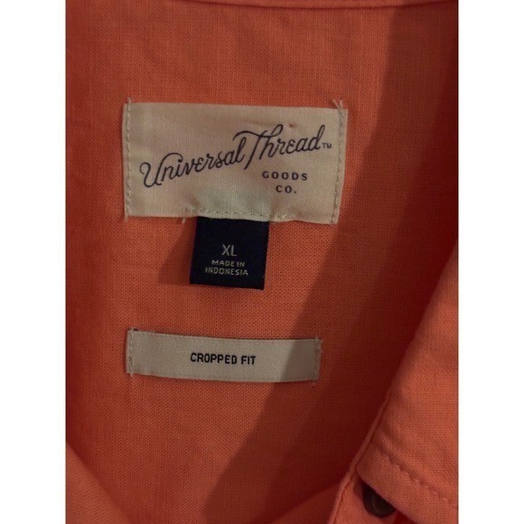 Universal Thread Cropped Fit Coral Button Up Shir… - image 2