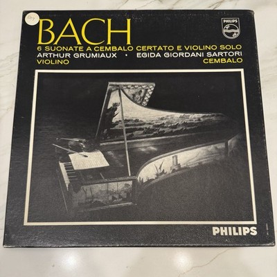 BACH: Grumiaux Sartori Violin Sonatas Philips Italy 2x LP Vinyl record box Bach