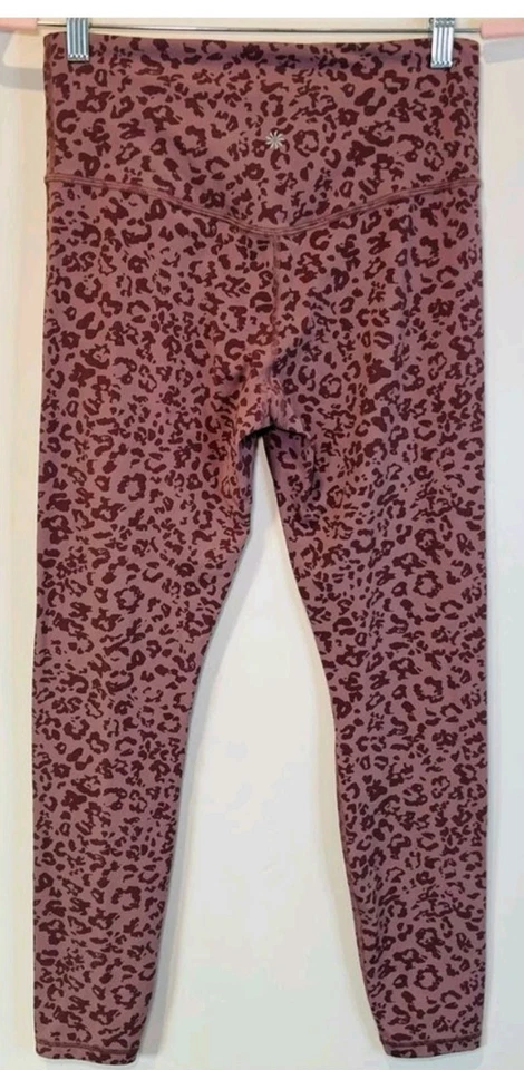 Athleta Pink Leopard Print High Waisted Leggings sz M - Image 2 of 3