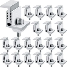 Zhengmy 20 Pack Solar Panel End Clamp Mounting Z Bracket Mid Clamps Aluminum Rai
