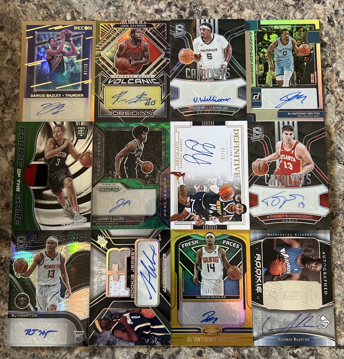 NBA Lot Of 12 Patches & Autos Allen, Harris, Bogdanovic!