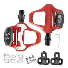  Road Bike Pedals Self-Locking Clipless Pedals with Look Keo Nylon Red