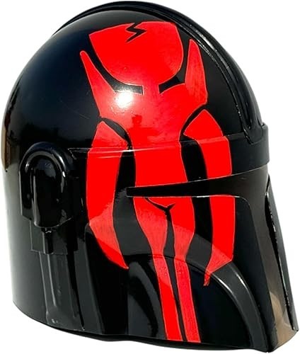 Mandalorian Red & Black Steel Helmet with Liner | LARP Cosplay Movie Armor Mask - Picture 4 of 6