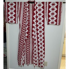 VTG VINTAGE RED WHITE SQUARE PATTERN KIMONO