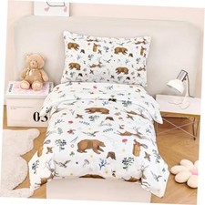 Kids Comforter Sets Twin 4 Pieces Cartoon Print Twin 4 pcs Woodland Animal