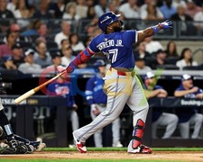 Vlad Guerrero Jr. Swinging Action Toronto Blue Jays 8x10 MLB Baseball Photo