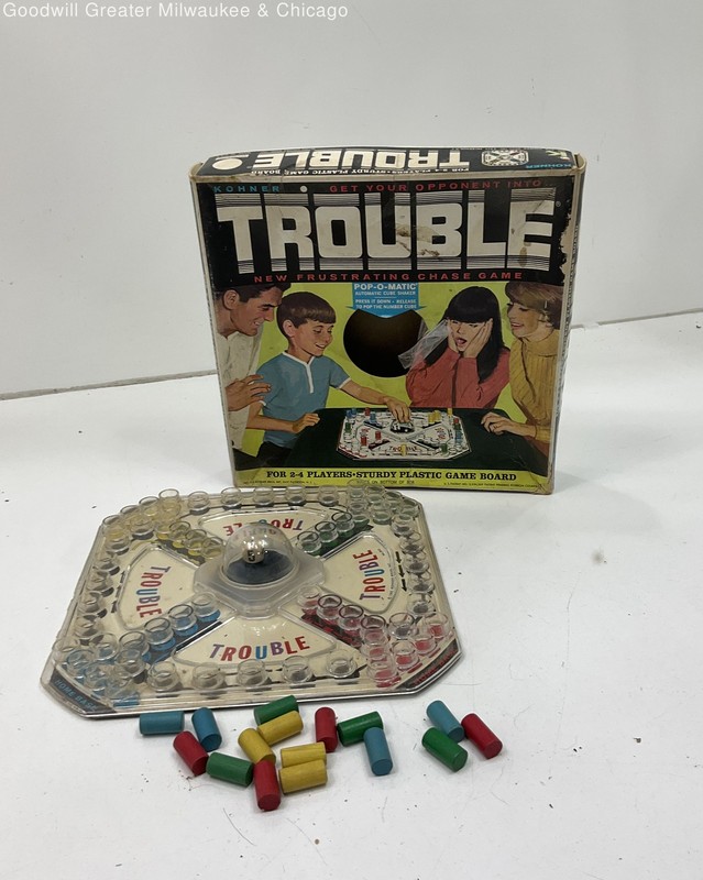 Vintage Trouble Board Game 1965 Kohner No. 310 Complete Bubble Works IOB