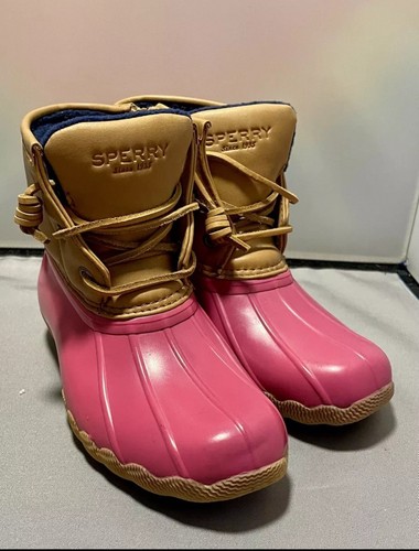 Sperry Top Sider Saltwater Toddler Size 11 Hot Pink Waterproof Duck Boots - Picture 1 of 6