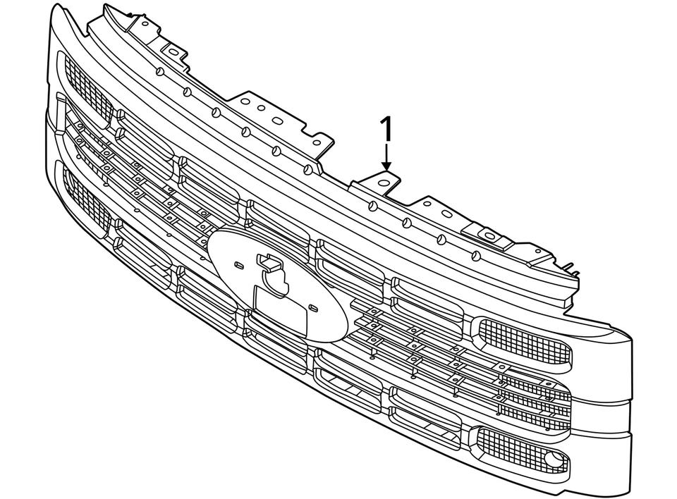 Ford Grille F250 Super Duty XLT Front black assembly 2024 OEM PC3Z8200AB New - Image 4 of 4
