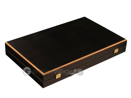 Black Wood Backgammon Set - Black Field - Large Wooden Board - Picture 7 of 7