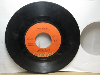 Old 45 RPM Record - Capitol 3788 - Connie Cato - Superskirt / Big Stick of Dynam
