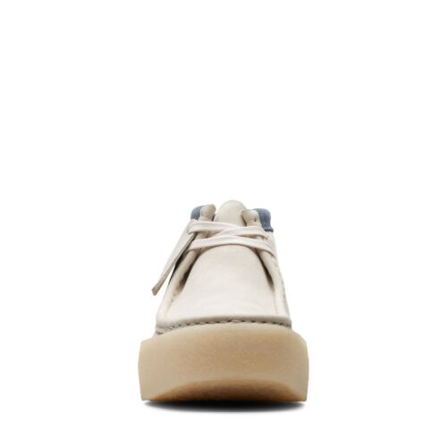 Clarks Originals Hombre Copa Wallabee Bota Blanca Nubuck 26171090 - Imagen 3 de 5